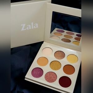 Zala 9-Pan Eyeshadow Palette with Gold, Pink & Brown Shades, NIB